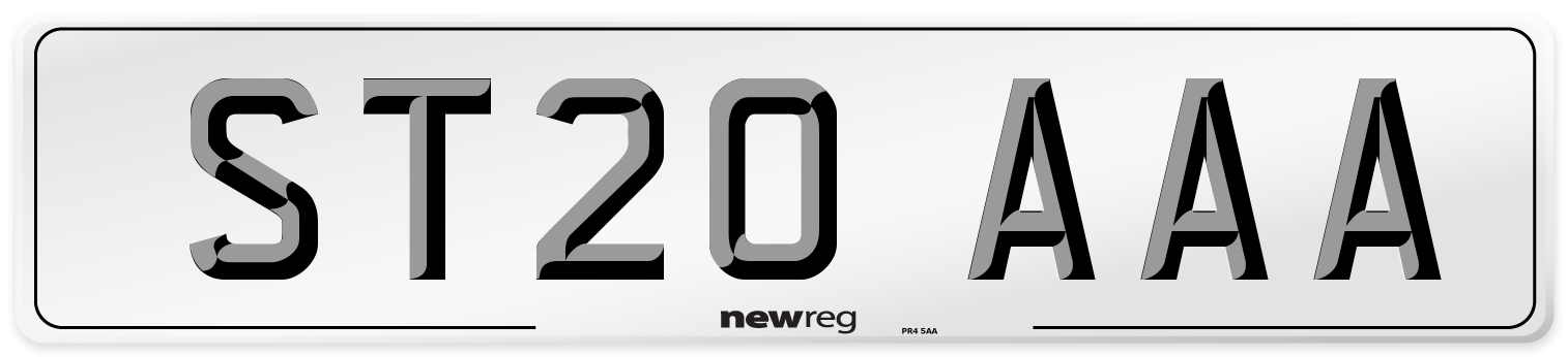 ST20 AAA Number Plate from New Reg